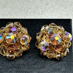 Elegant Gold Crystal Earrings